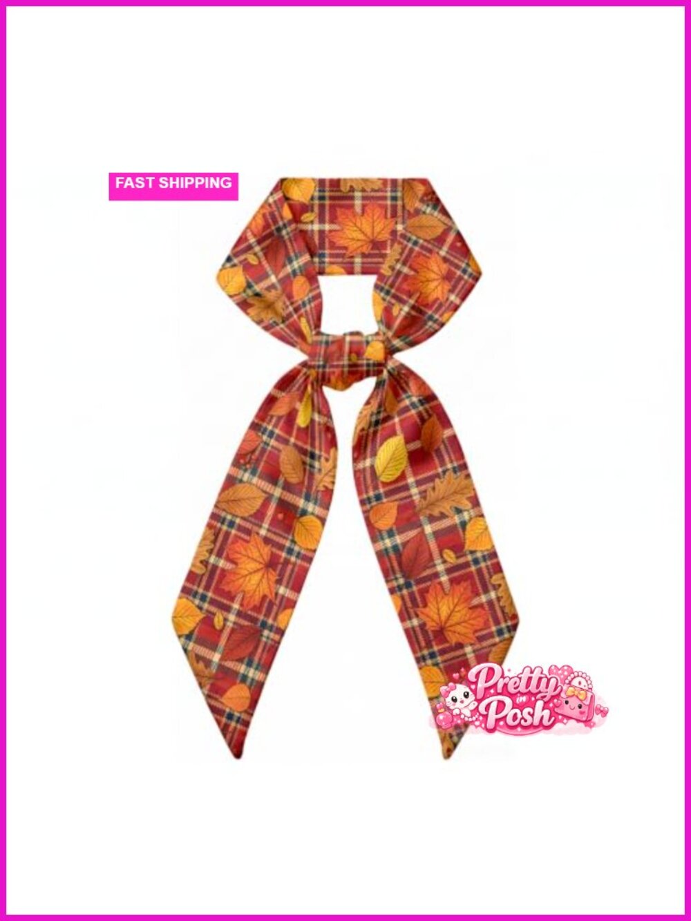 Lightweight Floral Skinny Scarf Polyester Hair Scarf Women's Accessory